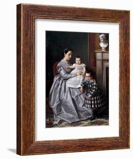 Retrato De La Familia Del Pintor, 1864-1865-Victor Manzano Y Mejorada-Framed Giclee Print