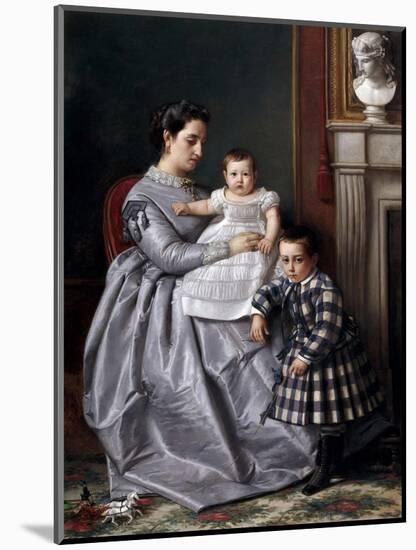 Retrato De La Familia Del Pintor, 1864-1865-Victor Manzano Y Mejorada-Mounted Giclee Print