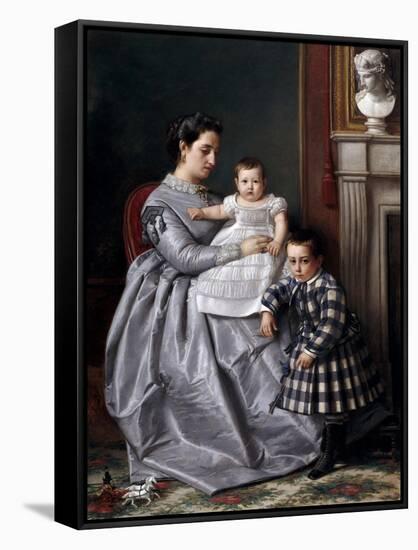 Retrato De La Familia Del Pintor, 1864-1865-Victor Manzano Y Mejorada-Framed Stretched Canvas