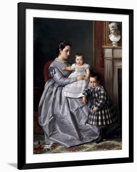 Retrato De La Familia Del Pintor, 1864-1865-Victor Manzano Y Mejorada-Framed Giclee Print