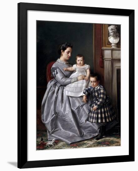 Retrato De La Familia Del Pintor, 1864-1865-Victor Manzano Y Mejorada-Framed Giclee Print