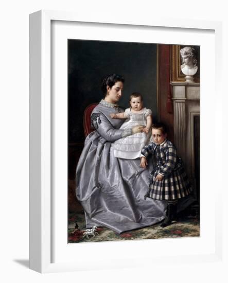 Retrato De La Familia Del Pintor, 1864-1865-Victor Manzano Y Mejorada-Framed Giclee Print