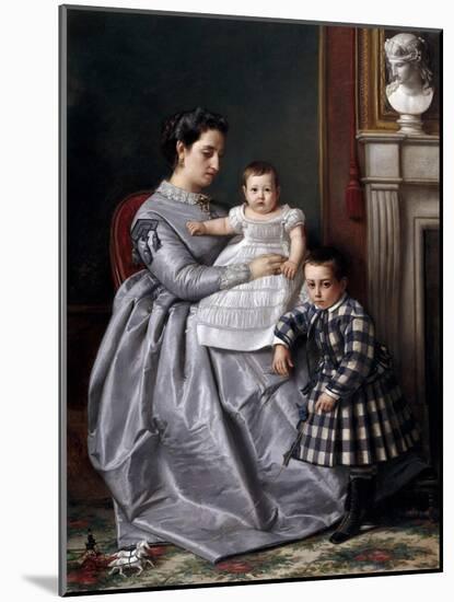 Retrato De La Familia Del Pintor, 1864-1865-Victor Manzano Y Mejorada-Mounted Giclee Print