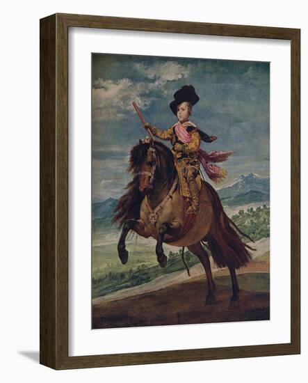 'Retrato ecuestre del Infante Don Baltasar Carlos', 1635, (c1934)-Diego Velasquez-Framed Giclee Print