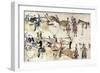 Retreat of Major Marcus Reno's Command-Amos Bad Heart Buffalo-Framed Giclee Print