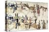 Retreat of Major Marcus Reno's Command-Amos Bad Heart Buffalo-Stretched Canvas