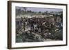 Retreat of the Federal Army over the Stone Bridge after the Second Battle of Bull Run, c.1862-null-Framed Giclee Print