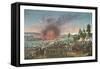 Retreat of the French after the battle of Leipzig, 19 October 1813, (c1850)-Francois Pigeot-Framed Stretched Canvas