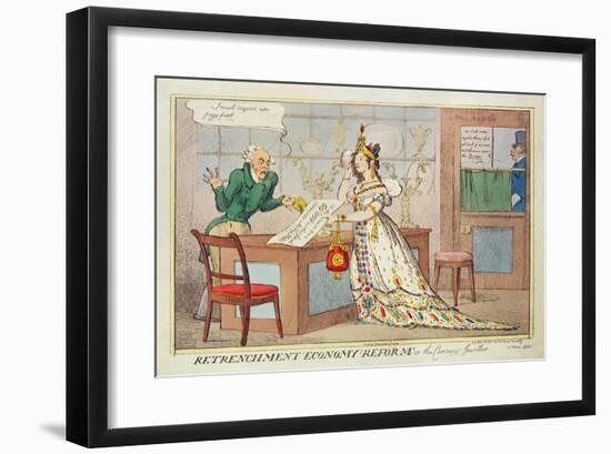 Retrenchment Economy Reform, or the Cunning Jeweller, 1822 (Colour Etching)-null-Framed Giclee Print