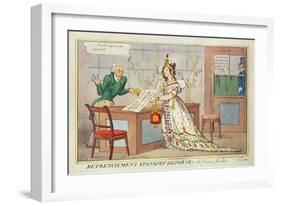 Retrenchment Economy Reform, or the Cunning Jeweller, 1822 (Colour Etching)-null-Framed Giclee Print