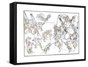 Retribution, the Rats and the Cat, 1878-Kiosai Kiosai-Framed Stretched Canvas