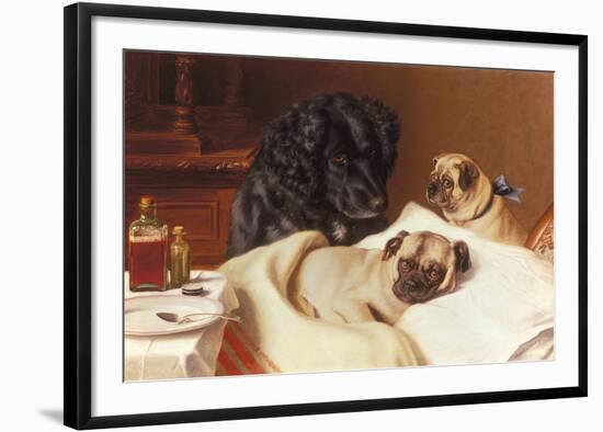 Retriever and Two Pugs-Horatio Henry Couldery-Framed Premium Giclee Print