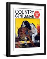 "Retriever with Pheasant," Country Gentleman Cover, November 1, 1934-J.F. Kernan-Framed Giclee Print