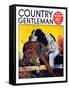 "Retriever with Pheasant," Country Gentleman Cover, November 1, 1934-J.F. Kernan-Framed Stretched Canvas