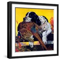 "Retriever with Pheasant,"November 1, 1934-J.F. Kernan-Framed Giclee Print