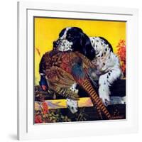 "Retriever with Pheasant,"November 1, 1934-J.F. Kernan-Framed Giclee Print