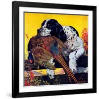 "Retriever with Pheasant,"November 1, 1934-J.F. Kernan-Framed Giclee Print