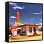 Retro Americana Building-Salvatore Elia-Framed Stretched Canvas