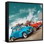 Retro Americana Cars-Salvatore Elia-Framed Stretched Canvas