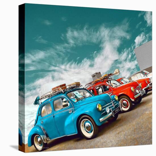 Retro Americana Cars-Salvatore Elia-Stretched Canvas