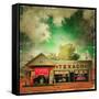 Retro Americana Garage-Salvatore Elia-Framed Stretched Canvas