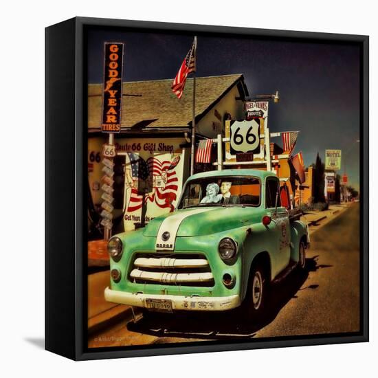 Retro Americana Garage-Salvatore Elia-Framed Stretched Canvas