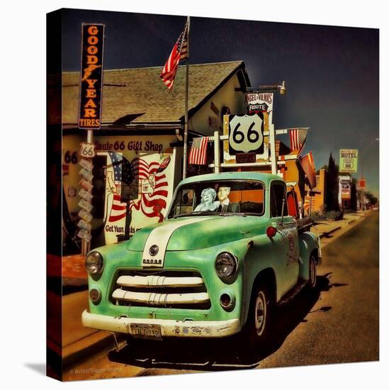 Retro Americana Garage-Salvatore Elia-Stretched Canvas