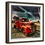 Retro Americana Red Truck-Salvatore Elia-Framed Photographic Print