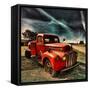 Retro Americana Red Truck-Salvatore Elia-Framed Stretched Canvas