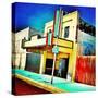 Retro Americana Street Scene with Cinema-Salvatore Elia-Stretched Canvas