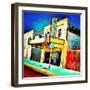 Retro Americana Street Scene with Cinema-Salvatore Elia-Framed Photographic Print