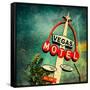 Retro Americana Vegas Motel Sign-Salvatore Elia-Framed Stretched Canvas