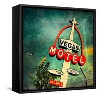 Retro Americana Vegas Motel Sign-Salvatore Elia-Framed Stretched Canvas