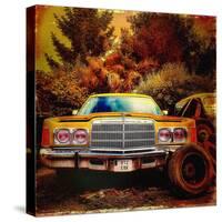 Retro Americana Vintage Yellow Car-Salvatore Elia-Stretched Canvas