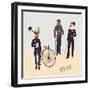 Retro Animals Hipster Like-run4it-Framed Art Print