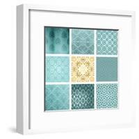 Retro Background Set-Roverto-Framed Art Print