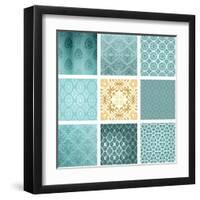 Retro Background Set-Roverto-Framed Art Print