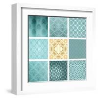 Retro Background Set-Roverto-Framed Art Print