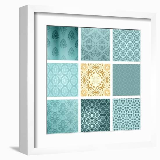 Retro Background Set-Roverto-Framed Art Print