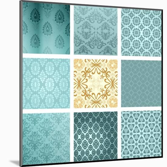 Retro Background Set-Roverto-Mounted Art Print