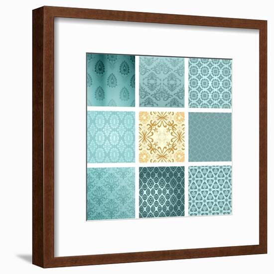 Retro Background Set-Roverto-Framed Art Print