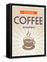 Retro Background With A Coffee Cup-annafrajtova-Framed Stretched Canvas