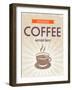 Retro Background With A Coffee Cup-annafrajtova-Framed Art Print