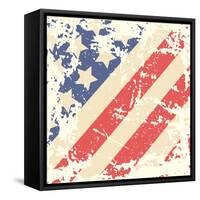 Retro Background With American Flag-Lilia-Framed Stretched Canvas