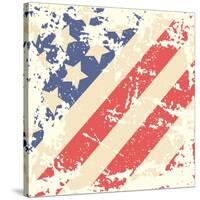 Retro Background With American Flag-Lilia-Stretched Canvas