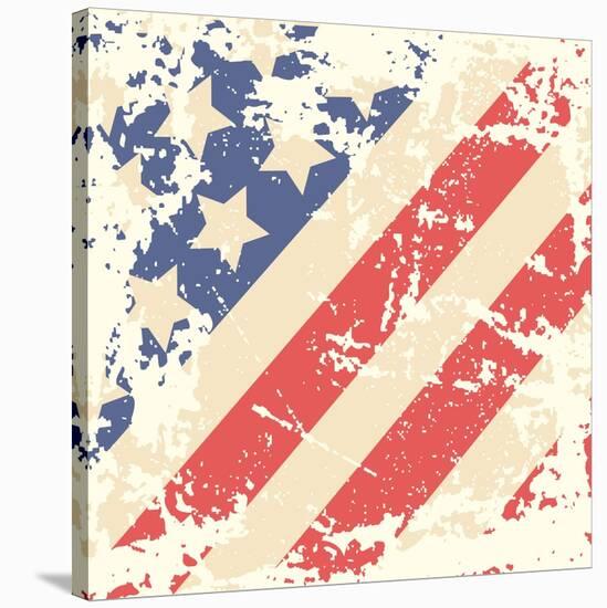 Retro Background With American Flag-Lilia-Stretched Canvas