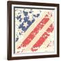 Retro Background With American Flag-Lilia-Framed Art Print