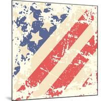 Retro Background With American Flag-Lilia-Mounted Art Print