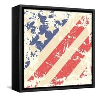 Retro Background With American Flag-Lilia-Framed Stretched Canvas