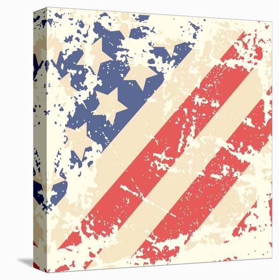 Retro Background With American Flag-Lilia-Stretched Canvas